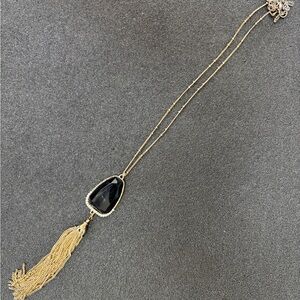 Elegant Black and Gold Pendant Necklace